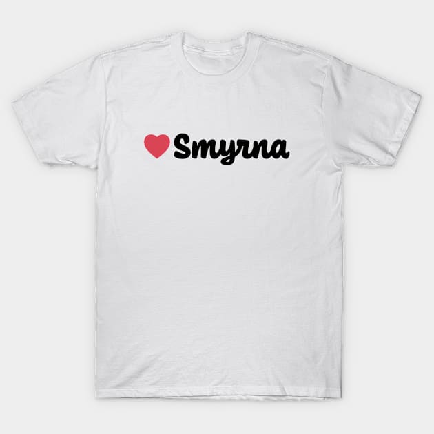 Smyrna Heart Script T-Shirt by modeoftravel